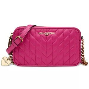 NWT Pink Karl Lagerfeld Paris Karolina Crossbody Bag